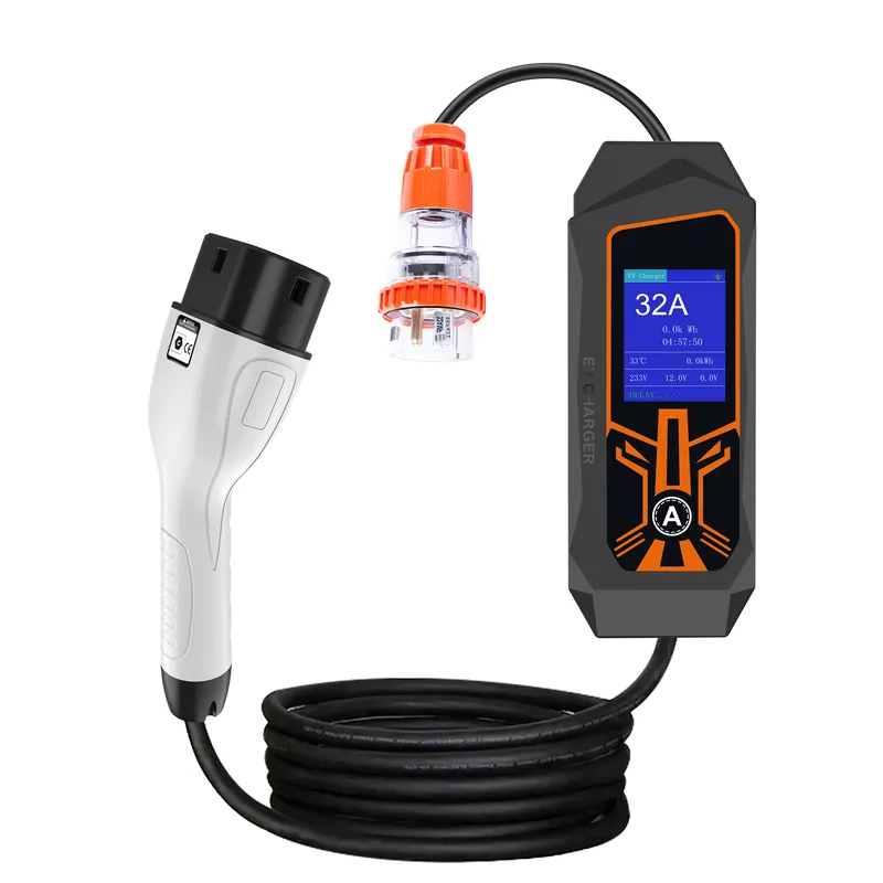 Portable Ev Charger 32A Type 2 Cee Plug - AP01 Pengisi Daya EV Portabel 32A