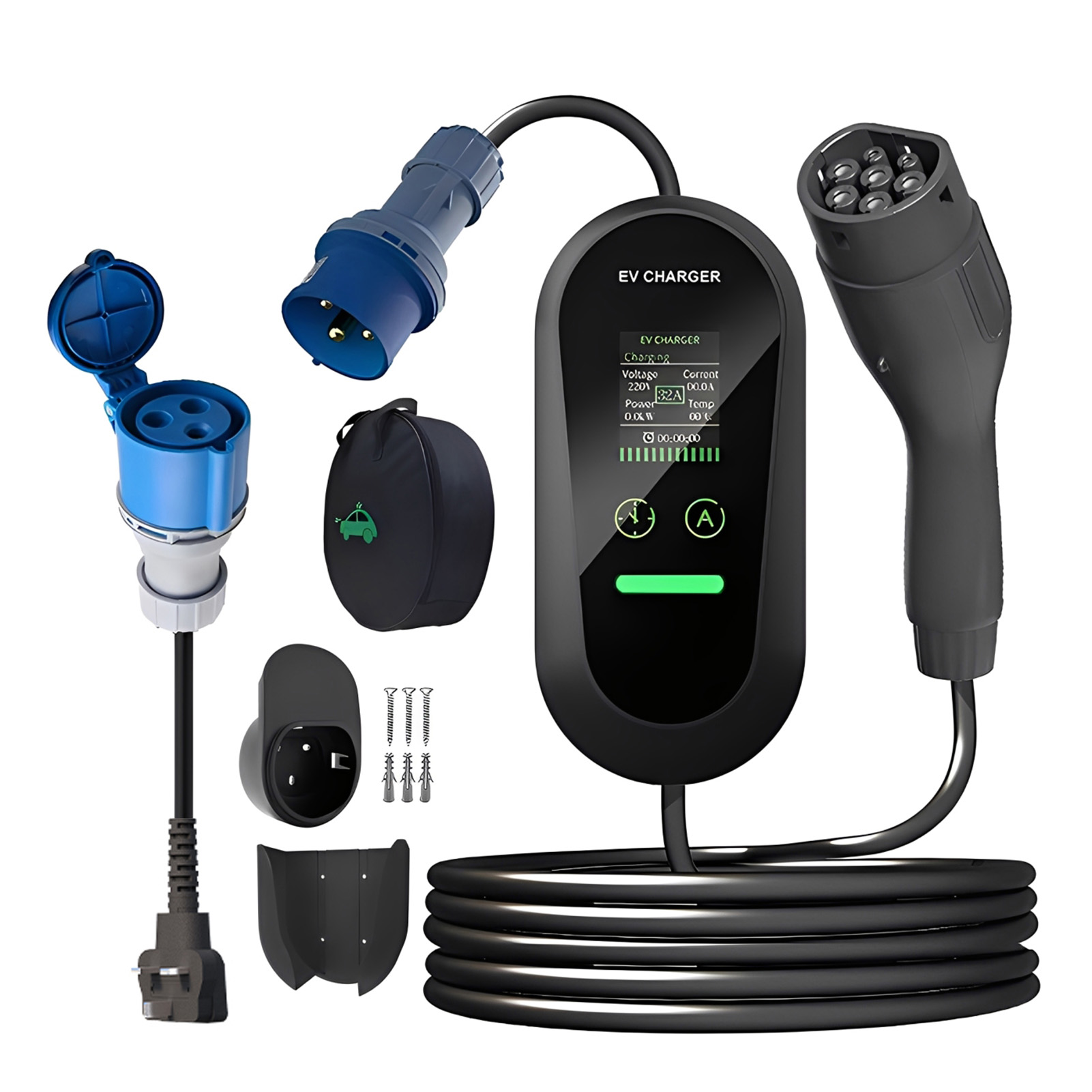 Portable Ev Charger 32A Type 2 Cee Plug - Pengisi Daya EV Portabel Tipe 2